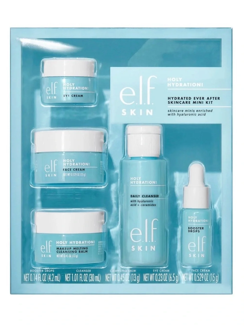 E.l.f. SKIN Holy Hydration! Hydrated Ever After Skincare Mini Kit, Cleanser, Mak